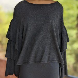 Zara Dark Gray Ruffle Sleeve